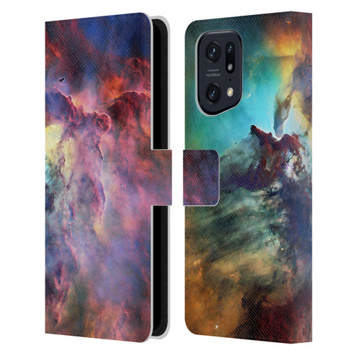 Cosmo18 Space Lagoon Nebula Leather Book Wallet Case Cover For OPPO Find X5 Pro