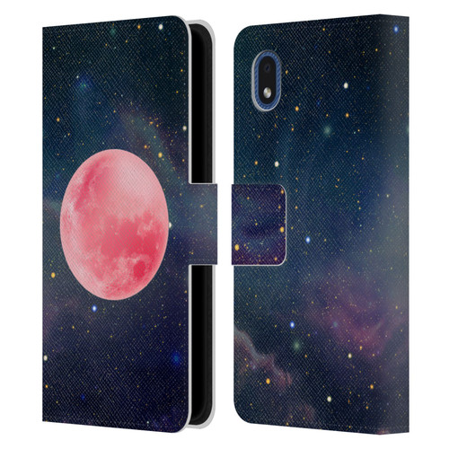 Cosmo18 Space Pink Moon Leather Book Wallet Case Cover For Samsung Galaxy A01 Core (2020)