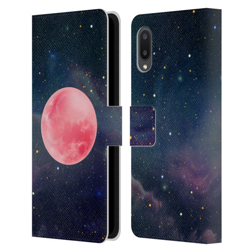 Cosmo18 Space Pink Moon Leather Book Wallet Case Cover For Samsung Galaxy A02/M02 (2021)