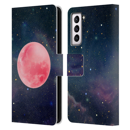 Cosmo18 Space Pink Moon Leather Book Wallet Case Cover For Samsung Galaxy S21 5G