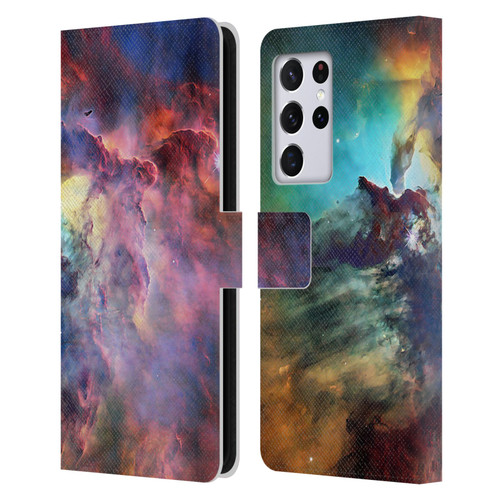 Cosmo18 Space Lagoon Nebula Leather Book Wallet Case Cover For Samsung Galaxy S21 Ultra 5G