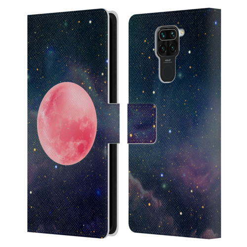 Cosmo18 Space Pink Moon Leather Book Wallet Case Cover For Xiaomi Redmi Note 9 / Redmi 10X 4G