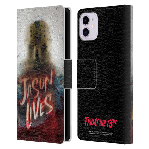 Friday the 13th Part VI Jason Lives Key Art Poster 2 Leather Book Wallet Case Cover For Apple iPhone 11