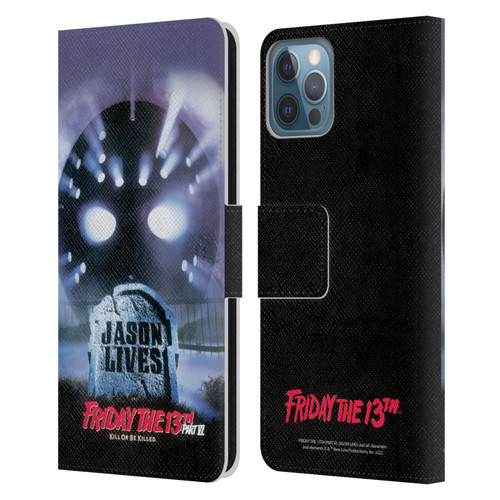 Friday the 13th Part VI Jason Lives Key Art Poster Leather Book Wallet Case Cover For Apple iPhone 12 / iPhone 12 Pro