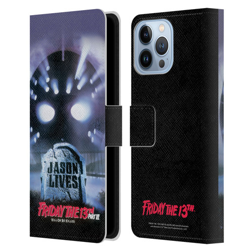 Friday the 13th Part VI Jason Lives Key Art Poster Leather Book Wallet Case Cover For Apple iPhone 13 Pro Max