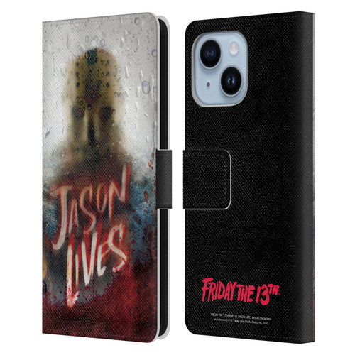 Friday the 13th Part VI Jason Lives Key Art Poster 2 Leather Book Wallet Case Cover For Apple iPhone 14 Plus
