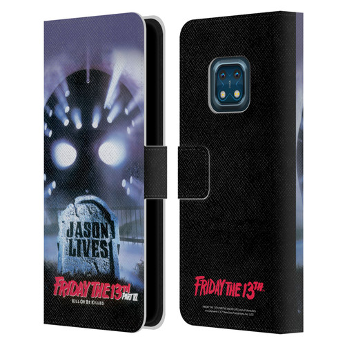 Friday the 13th Part VI Jason Lives Key Art Poster Leather Book Wallet Case Cover For Nokia XR20