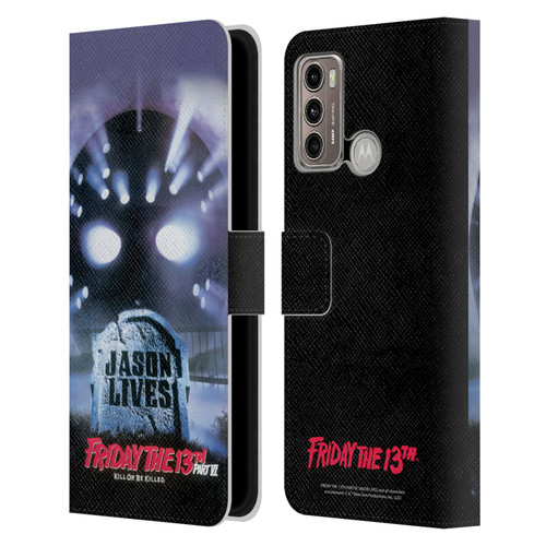 Friday the 13th Part VI Jason Lives Key Art Poster Leather Book Wallet Case Cover For Motorola Moto G60 / Moto G40 Fusion