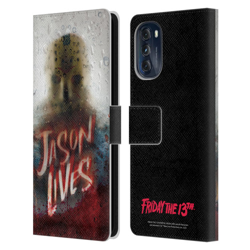 Friday the 13th Part VI Jason Lives Key Art Poster 2 Leather Book Wallet Case Cover For Motorola Moto G (2022)