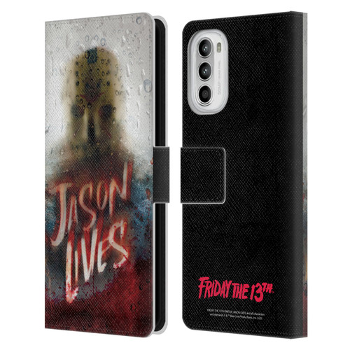 Friday the 13th Part VI Jason Lives Key Art Poster 2 Leather Book Wallet Case Cover For Motorola Moto G52