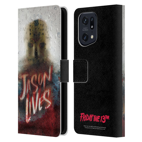 Friday the 13th Part VI Jason Lives Key Art Poster 2 Leather Book Wallet Case Cover For OPPO Find X5 Pro