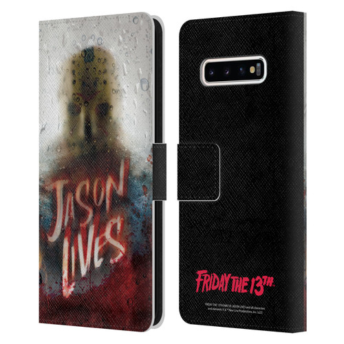 Friday the 13th Part VI Jason Lives Key Art Poster 2 Leather Book Wallet Case Cover For Samsung Galaxy S10+ / S10 Plus