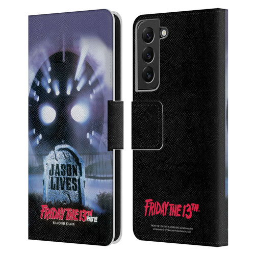 Friday the 13th Part VI Jason Lives Key Art Poster Leather Book Wallet Case Cover For Samsung Galaxy S22+ 5G