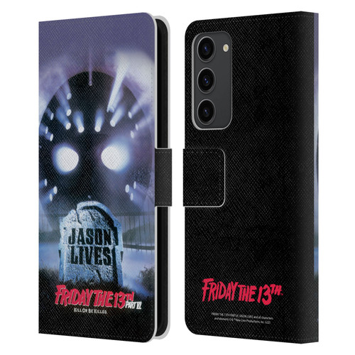 Friday the 13th Part VI Jason Lives Key Art Poster Leather Book Wallet Case Cover For Samsung Galaxy S23+ 5G