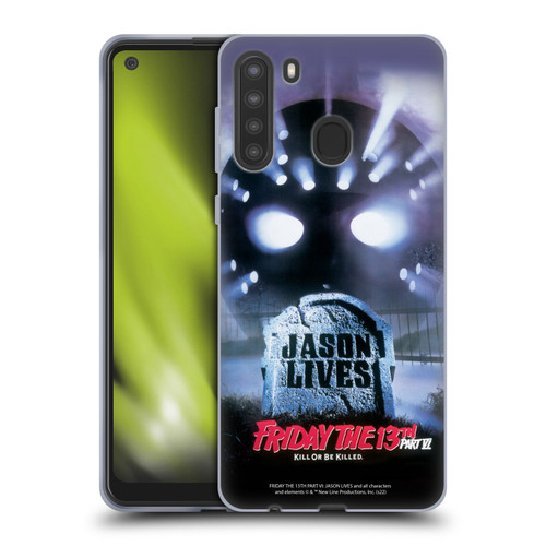 Friday the 13th Part VI Jason Lives Key Art Poster Soft Gel Case for Samsung Galaxy A21 (2020)