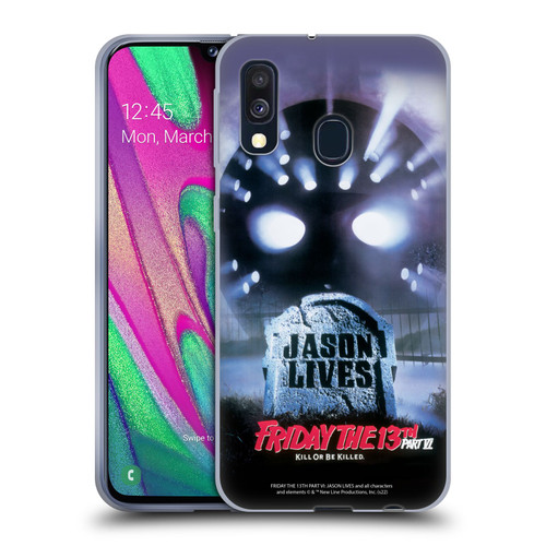 Friday the 13th Part VI Jason Lives Key Art Poster Soft Gel Case for Samsung Galaxy A40 (2019)