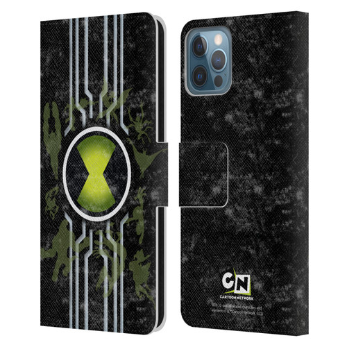 Ben 10: Alien Force Graphics Omnitrix Leather Book Wallet Case Cover For Apple iPhone 12 / iPhone 12 Pro