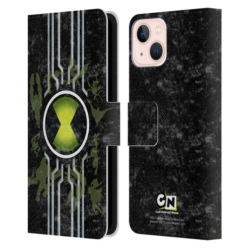 Ben 10: Alien Force Graphics Omnitrix Leather Book Wallet Case Cover For Apple iPhone 13