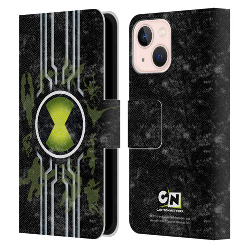 Ben 10: Alien Force Graphics Omnitrix Leather Book Wallet Case Cover For Apple iPhone 13 Mini