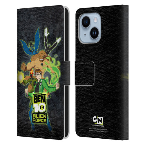 Ben 10: Alien Force Graphics Character Art Leather Book Wallet Case Cover For Apple iPhone 14 Plus