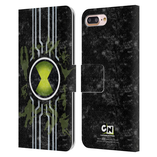Ben 10: Alien Force Graphics Omnitrix Leather Book Wallet Case Cover For Apple iPhone 7 Plus / iPhone 8 Plus