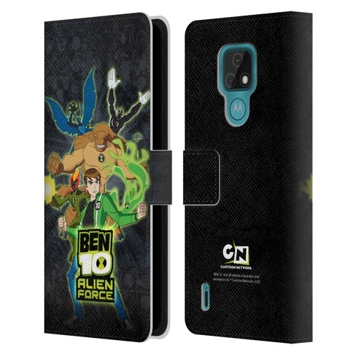 Ben 10: Alien Force Graphics Character Art Leather Book Wallet Case Cover For Motorola Moto E7