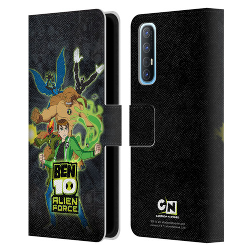 Ben 10: Alien Force Graphics Character Art Leather Book Wallet Case Cover For OPPO Find X2 Neo 5G