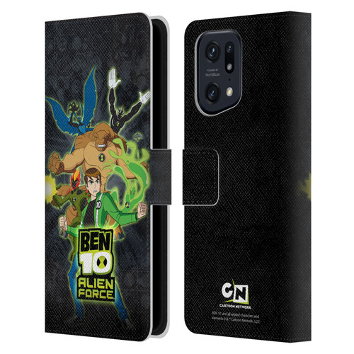 Ben 10: Alien Force Graphics Character Art Leather Book Wallet Case Cover For OPPO Find X5 Pro
