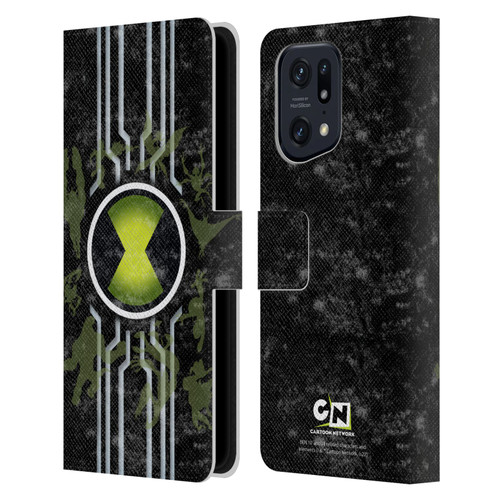 Ben 10: Alien Force Graphics Omnitrix Leather Book Wallet Case Cover For OPPO Find X5 Pro