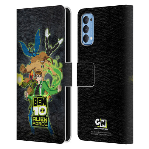 Ben 10: Alien Force Graphics Character Art Leather Book Wallet Case Cover For OPPO Reno 4 5G