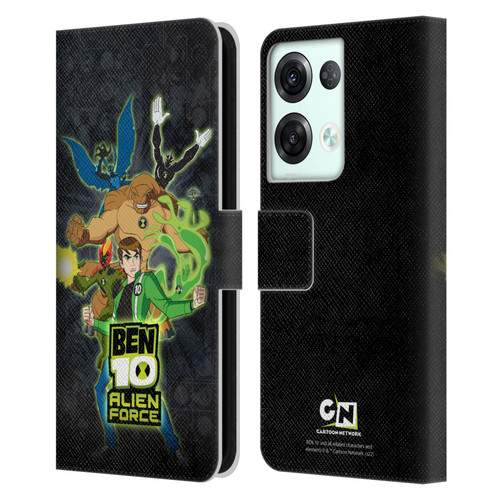 Ben 10: Alien Force Graphics Character Art Leather Book Wallet Case Cover For OPPO Reno8 Pro