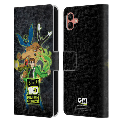 Ben 10: Alien Force Graphics Character Art Leather Book Wallet Case Cover For Samsung Galaxy A04 (2022)