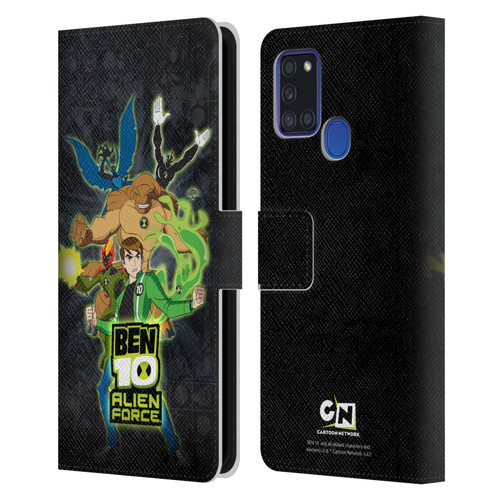 Ben 10: Alien Force Graphics Character Art Leather Book Wallet Case Cover For Samsung Galaxy A21s (2020)