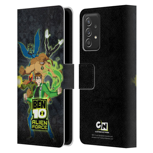 Ben 10: Alien Force Graphics Character Art Leather Book Wallet Case Cover For Samsung Galaxy A52 / A52s / 5G (2021)