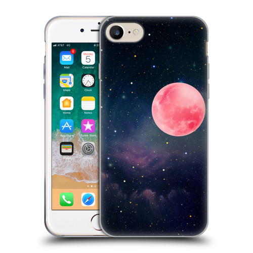 Cosmo18 Space Pink Moon Soft Gel Case for Apple iPhone 7 / 8 / SE 2020 & 2022