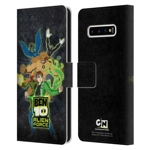 Ben 10: Alien Force Graphics Character Art Leather Book Wallet Case Cover For Samsung Galaxy S10+ / S10 Plus