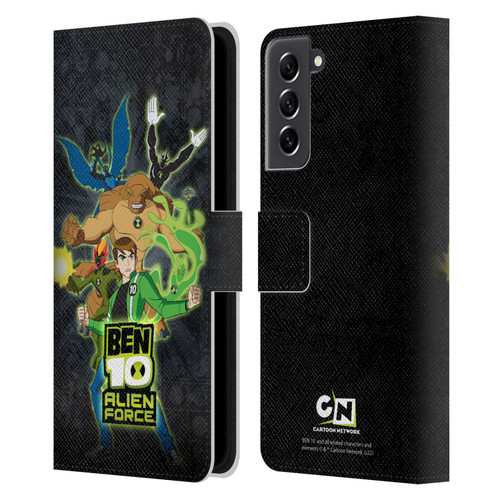 Ben 10: Alien Force Graphics Character Art Leather Book Wallet Case Cover For Samsung Galaxy S21 FE 5G