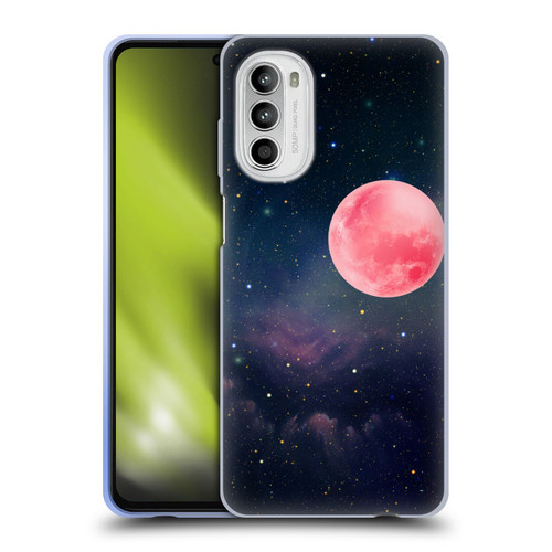 Cosmo18 Space Pink Moon Soft Gel Case for Motorola Moto G52