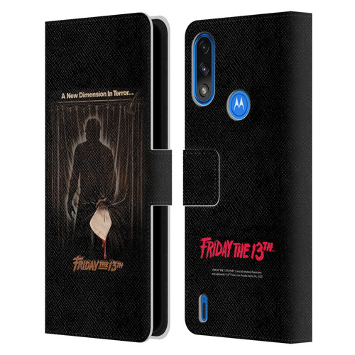 Friday the 13th Part III Key Art Poster 3 Leather Book Wallet Case Cover For Motorola Moto E7 Power / Moto E7i Power