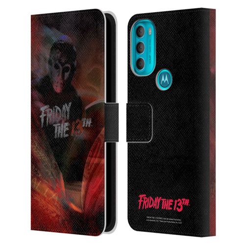 Friday the 13th Part III Key Art Poster Leather Book Wallet Case Cover For Motorola Moto G71 5G
