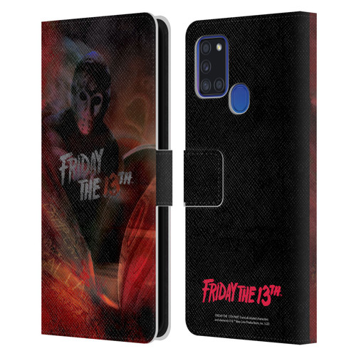Friday the 13th Part III Key Art Poster Leather Book Wallet Case Cover For Samsung Galaxy A21s (2020)