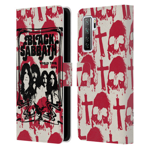 Black Sabbath Key Art Skull Cross World Tour Leather Book Wallet Case Cover For Huawei Nova 7 SE/P40 Lite 5G
