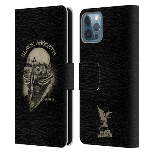 Black Sabbath Key Art US Tour 78 Leather Book Wallet Case Cover For Apple iPhone 12 / iPhone 12 Pro