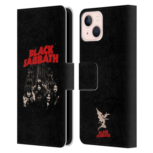 Black Sabbath Key Art Red Logo Leather Book Wallet Case Cover For Apple iPhone 13