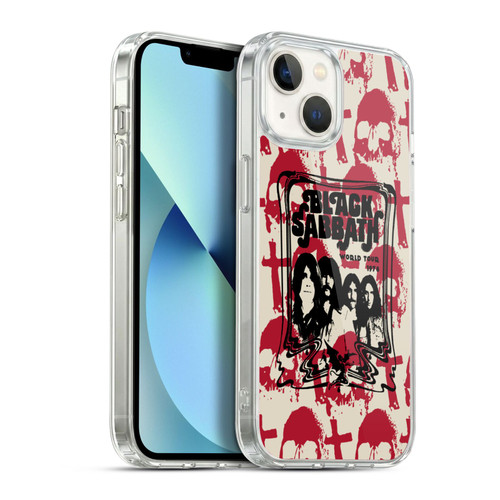 Black Sabbath Key Art Skull Cross World Tour Soft Gel Case for Apple iPhone 13