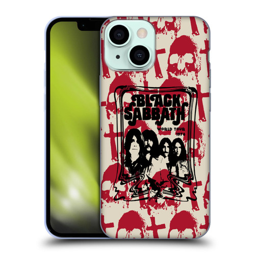 Black Sabbath Key Art Skull Cross World Tour Soft Gel Case for Apple iPhone 13 Mini