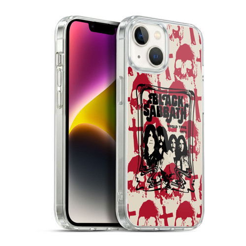 Black Sabbath Key Art Skull Cross World Tour Soft Gel Case for Apple iPhone 14