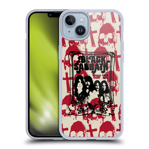 Black Sabbath Key Art Skull Cross World Tour Soft Gel Case for Apple iPhone 14 Plus