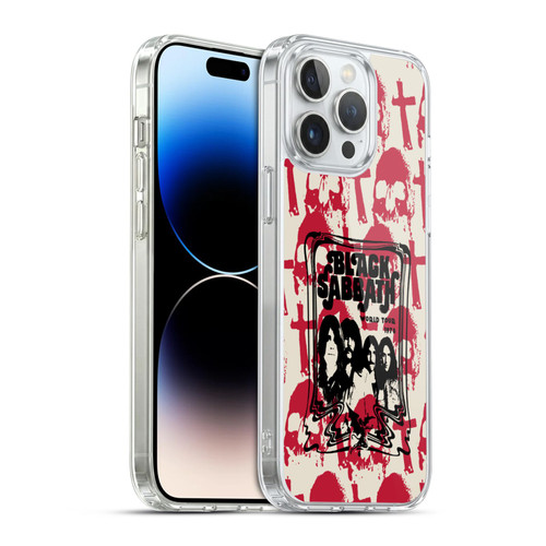Black Sabbath Key Art Skull Cross World Tour Soft Gel Case for Apple iPhone 14 Pro Max