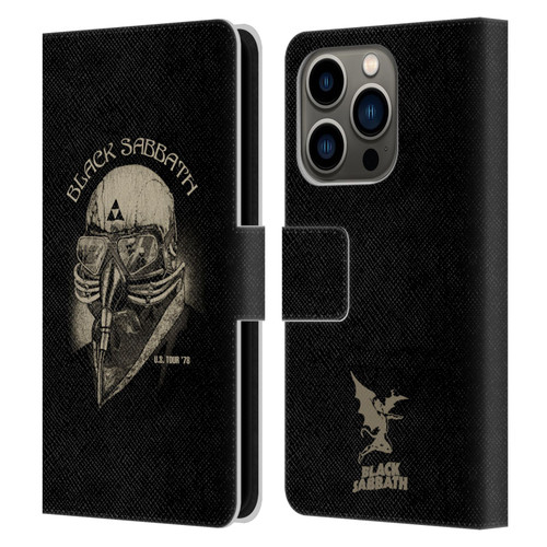 Black Sabbath Key Art US Tour 78 Leather Book Wallet Case Cover For Apple iPhone 14 Pro